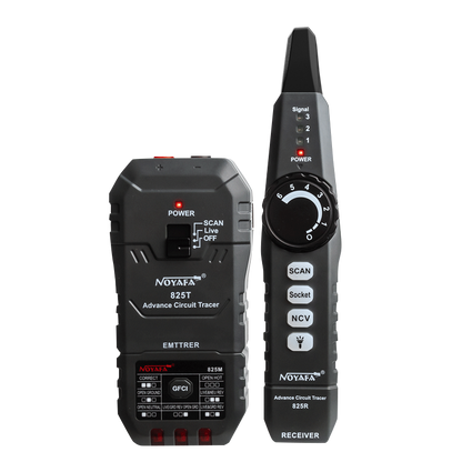 Advanced AC Circuit Breaker Tracer with Integral GFCI Outlet Tester, Network Cable Finder, NCV Detector NF-825TMR