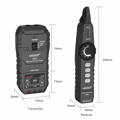 Advanced AC Circuit Breaker Tracer with Integral GFCI Outlet Tester, Network Cable Finder, NCV Detector NF-825TMR