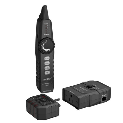 Advanced AC Circuit Breaker Tracer with Integral GFCI Outlet Tester, Network Cable Finder, NCV Detector NF-825TMR