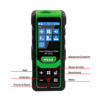 Noyafa NF-274L 레이저 거리 측정기 부피/면적/거리 측정 최대 100M