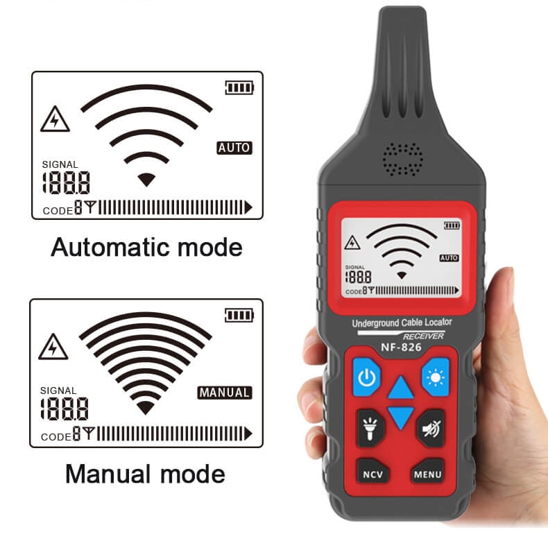 Noyafa NF-826 매장된 전선 또는 케이블의 특정 위치 및 결함을 감지하는 전문적인 지하 전선 탐지기