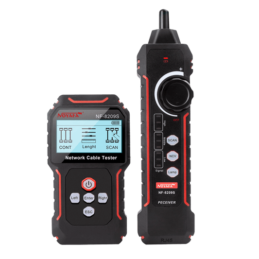 Noyafa 네트워크 케이블 테스터 전파 방해 방지 Porbe, 연속성 압착 길이 PoE 포트 깜박임 테스트 NF-8209S 포함 와이어 추적기 키트
